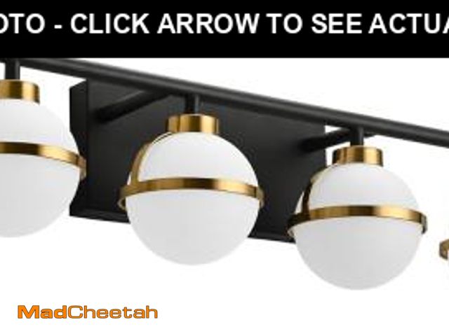 Lot 74-12044480 - SOLFART Brass Black Bathroom Light Fixtures 6 Lights Vanity Lights for Mirror Vintage Light Fixtures...