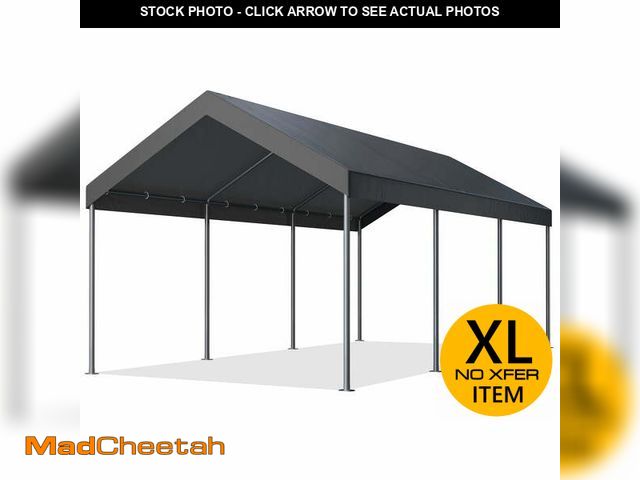 Lot 74-14603631 - (MISSING HARDWARE) Walsunny Carport 10 x 20 ft Heavy Duty Carport Car Canopy with Powder-Coated Stee...