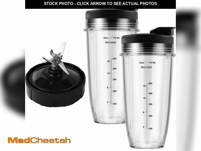 Lot 74-14429182 - MEET JUICE 7-Fin Blender Replacement Parts for Ninja BL480 BL640 BL642 Ã¢â¬â 24oz Cup with Lid an...