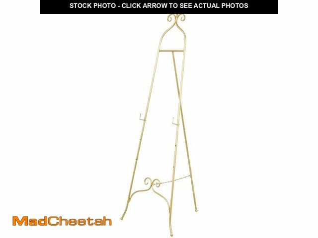 Lot 74-13769984 - Deco 79 Metal Scroll Display Easel 3 Tier Floor Standing Easel, Display Stand 21" x 21" x 63", Gold ...