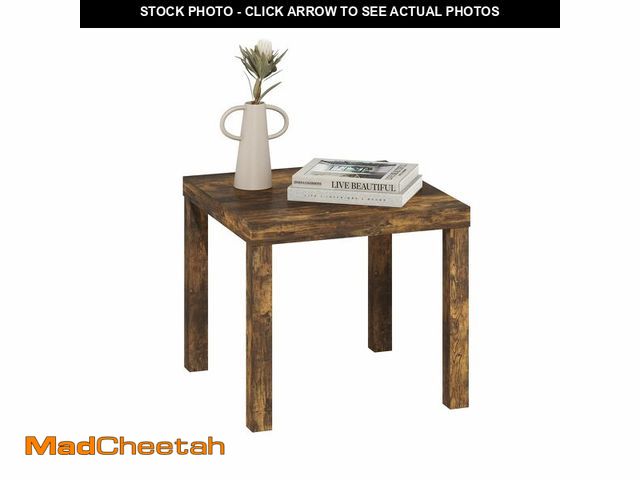 Lot 74-13788304 - Furinno Classic Side Table, Square Modern End Table with 1.8" Triple Thick Tabletop, Simple Night St...