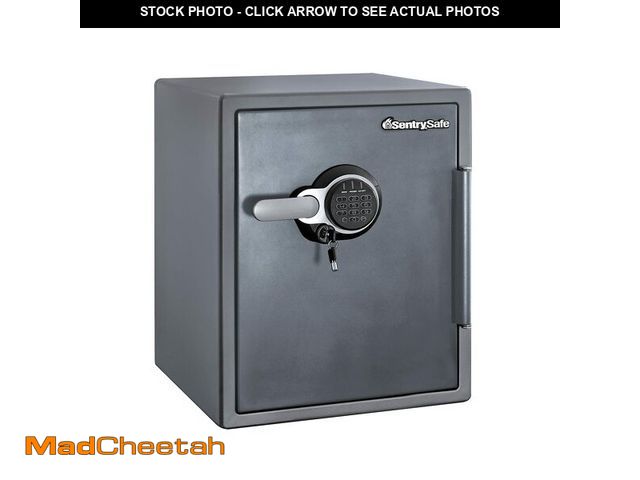 Lot 74-12568565 - SentrySafe Fireproof and Waterproof Gray Steel Home Safe with Digital Keypad Lock, Floor Safe with I...
