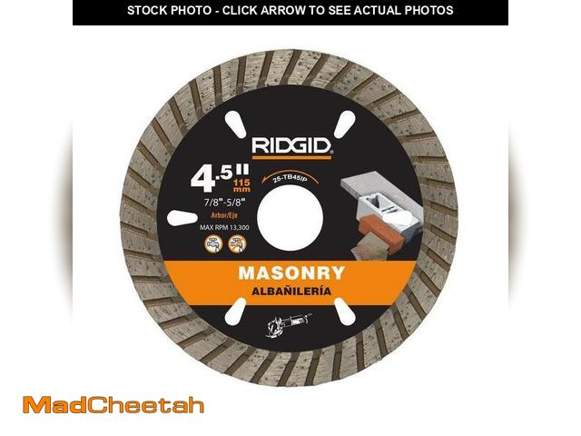Lot 74-14437235 - RIDGID 4-1/2 in. Masonry Cutting Turbo Rim Diamond Saw Blade - UNUSED