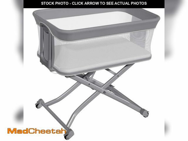 Lot 74-13766263 - Vipsafe Baby Bassinet, Adjustable Bedside Sleeper for 0-6 Months Baby, Breathable Mesh with Wheels, ...