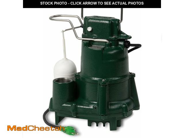 Lot 74-13680381 - Zoeller M98 Flow-Mate Sump Pump - 1/2 HP - Cast Iron - LED Power Plug - High Flow - Vortex Impeller ...
