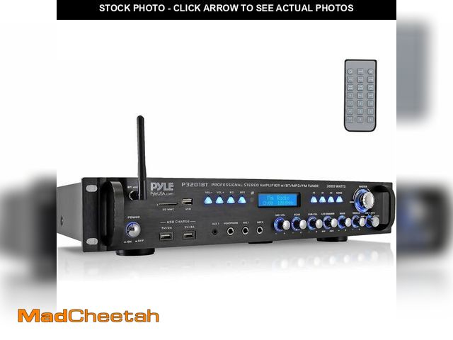 Lot 74-14591429 - Pyle Multi Channel Bluetooth Preamplifier Receiver - 3000 Watt Audio Home Speaker Sound Stereo w/Rad...