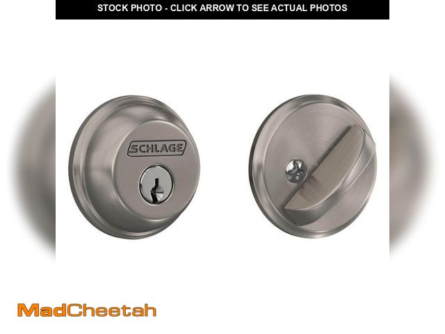 Lot 74-14255813 - Schlage B60 Series Satin Nickel Single Cylinder Deadbolt Certified Highest for Security and Durabili...