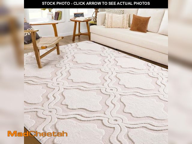 Lot 74-12549325 - Nefoso Shag Area Rug, 5ft x 8ft Area Rugs for Living Room Bedroom Decor, Non-Slip Carpet, Modern Geo...
