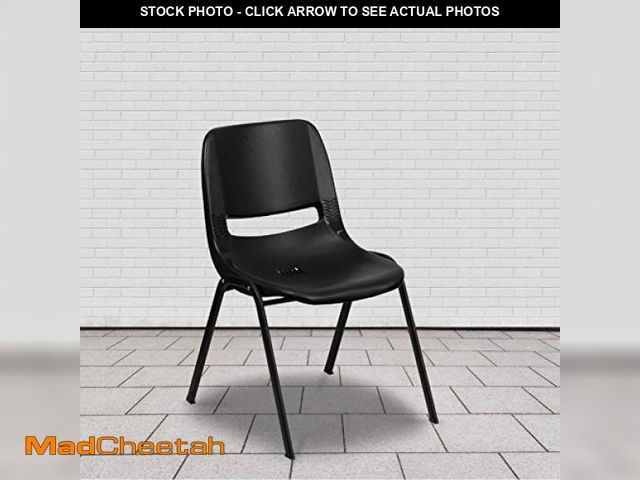 Lot 74-12137697 - Flash Furniture HERCULES Series 440 lb. Capacity Kid's Black Ergonomic Shell Stack Chair with Black ...