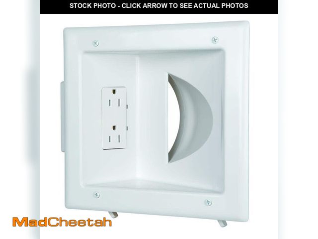 Lot 74-12870773 - Commercial Electric White 1-Gang 1-Decorator/Rocker/1-Duplex;Cable Pass-Through Wall Plate (1-Pack) ...