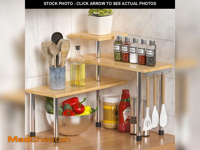 Lot 74-12444919 - ZHWS Kitchen Countertop Organizer Spice Rack for Salt, Bathroom Counter Organizer Over Sink for Make...