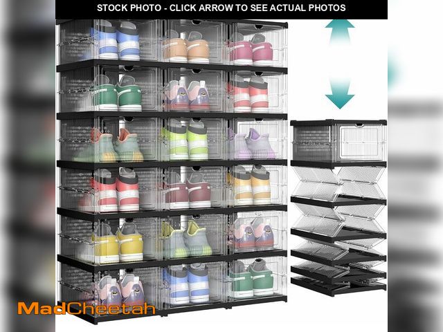Lot 74-14582119 - SONGMICS Foldable Shoe Boxes, Stackable Shoe Storage Organizer - UNUSED