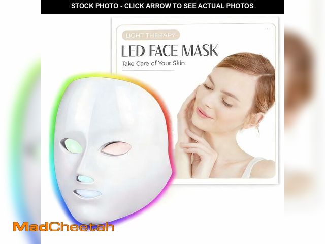 Lot 74-13629844 - SDKWDH LED Face Mask Light Therapy, Red Light Therapy Mask with 7 Colors, 850nm Infrared &amp; Red L...