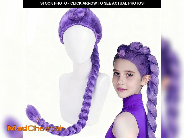 Lot 74-12701979 - incohair Purple Braid Wig for Girls, Long Purple Cosplay Wig for Halloween Costume Party - UNUSED