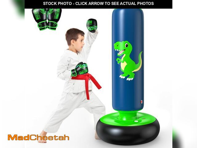 Lot 74-14271574 - QPAU Inflatable Punching Bag, 48 Inch Stable Inflatable Boxing Bag for 3-6 Kids,Dinosaur Toy &amp; G...