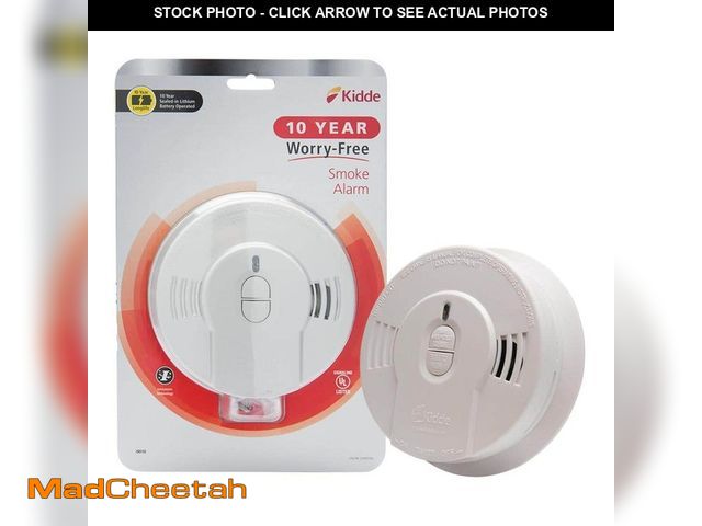 Lot 74-14444751 - (SINGLE) Kidde 10 Year Worry-Free Battery Powered Smoke Detector with Ionization Sensor - UNUSED