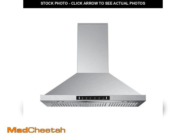 Lot 74-12659704 - VIKIO 36 in. 900CFM Convertible Wall Mount Range Hood in Stainless Steel with Dishwasher Safe Filter...