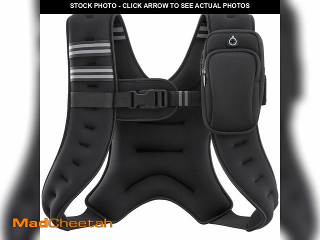 Lot 74-14387354 - ZELUS Weighted Vest, 6lb/8lb/12lb/16lb/20lb/25lb/30lb Weight Vest with Reflective Stripe for Workout...