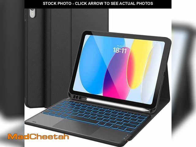 Lot 74-13567529 - CHESONA for iPad 10th Generation Case with Keyboard, 7 Color Backlight, Multi-Touch Trackpad, Flip S...