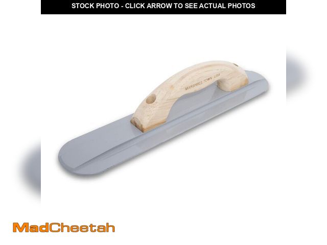 Lot 74-12879145 - MARSHALLTOWN Round End Magnesium Hand Float, 12 Inch x 3-1/8 Inch, Large Round Wooden Handle, Elimin...