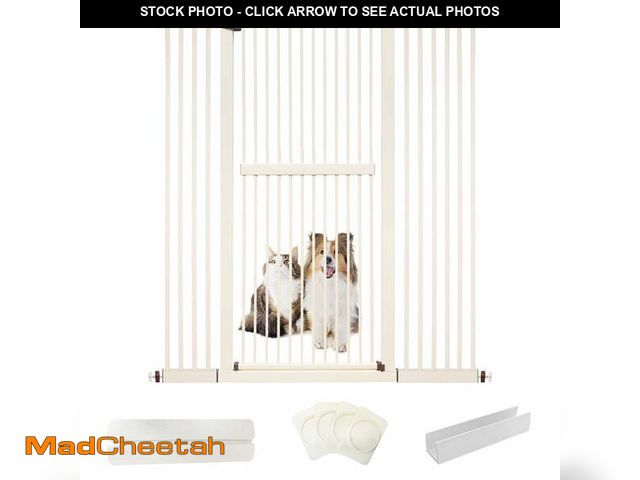 Lot 74-12800173 - Lumizone Extra Tall Pet Gate 61.02" High Pressure Mounted 50.79"-55.11" Extra Wide (9 Sizes) 1.37" G...