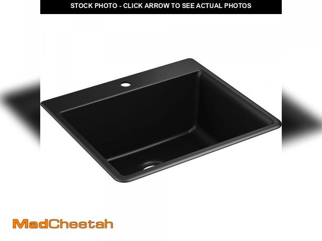 Lot 74-12175777 - Kennon Drop-in Neoroc Granite Composite 25 in. 1-Hole Single Bowl Kitchen Sink in Matte Black - UNUS...