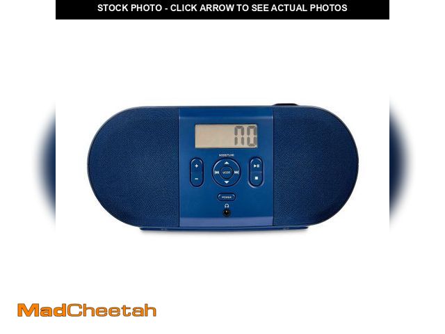Lot 74-12536782 - onn. Portable CD Boombox with Digital FM Radio, Navy - UNUSED