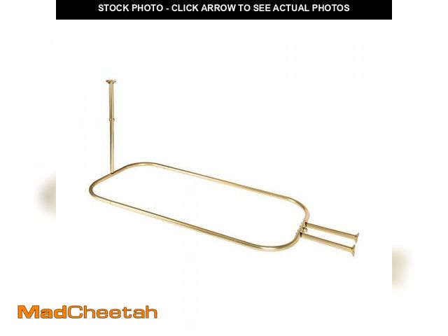 Lot 74-12365631 - Utopia Alley Utopia Alley Rustproof Wall Mounted 54x26 in. Aluminum Hoop Shower Rod With Ceiling Sup...