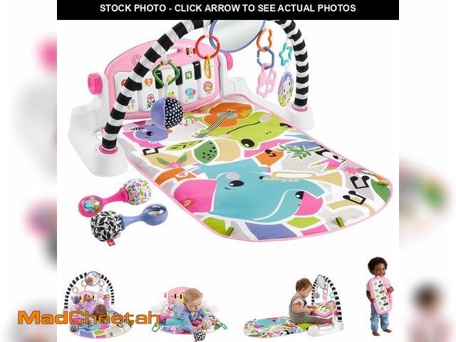 Lot 74-12544033 - Fisher-Price Baby Musical Toy Set Glow and Grow Kick &amp; Play Piano Gym Pink Playmat with 2 Rattle...