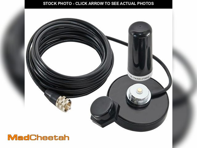 Lot 74-12432704 - Anina 3.5 Inch NMO Dual Band VHF UHF Antenna with Magnetic Antenna Base PL-259 RG58 Coaxial Cable NM...