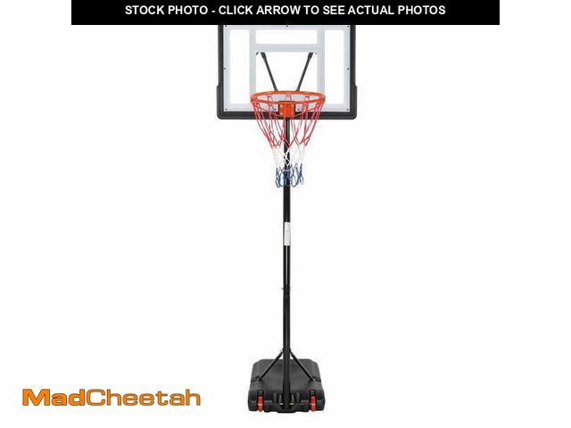 Lot 74-13779434 - Ktaxon 33 In. Portable Basketball Hoop Stand, 6.5-8 ft Adjustable Basketball Goal System, with PVC B...