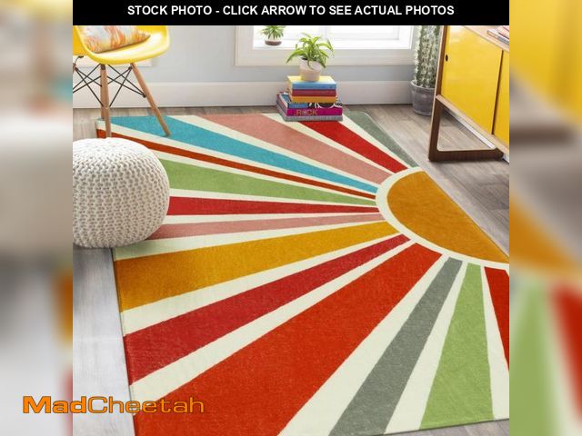 Lot 74-12442654 - STARUIA Kids Rug 5'x7', Boho Washable Rainbow Nursery Rug, Non-Slip Soft Carpet for Playroom, Classr...