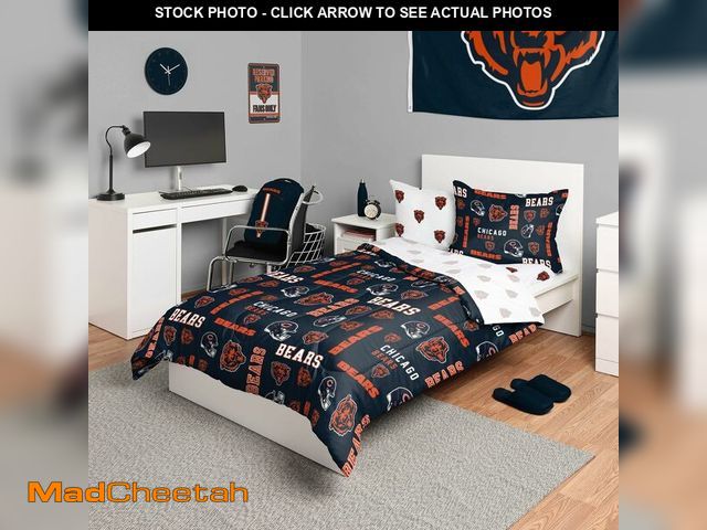 Lot 74-12544783 - FOCO Chicago Bears NFL Team Color Bed In a Bag Comforter Bedding 5 Piece Twin Set - UNUSED