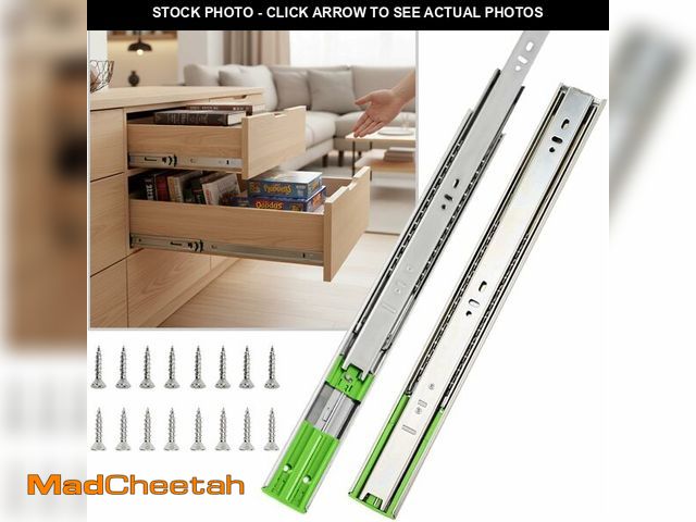 Lot 74-13697655 - 2 Pairs 24 inch Drawer Slides Soft Close Drawer Full Extension Drawer Slides 24 Inch Soft Close Hard...