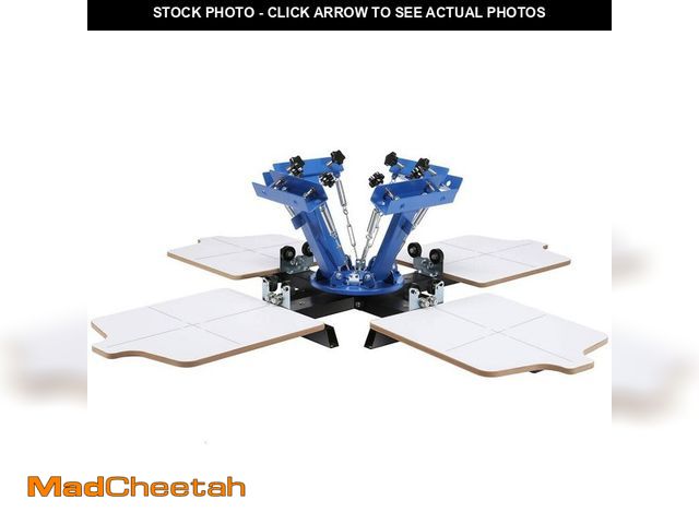 Lot 74-12558178 - SKYSHALO Screen Printing Machine, 4 Color 4 Station 360ÃâÃÂ° Rotable Silk Screen Printing Press,...