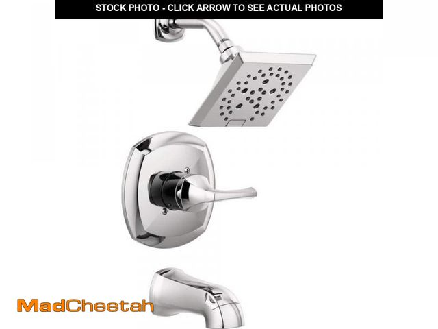 Lot 74-12251166 - Delta Portwood Single-Handle 5-Spray Tub and Shower Faucet with H2Okinetic in Chrome (Valve Included...