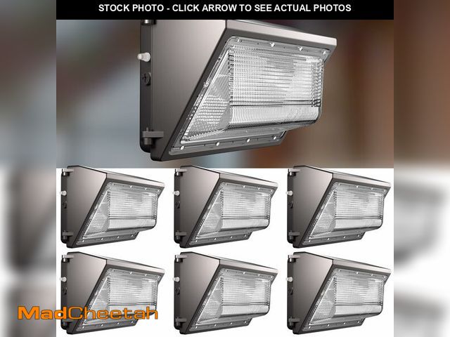 Lot 74-13654334 - Lightdot 6Pack 250W LED Wall Pack Lights, 100-277v Dusk to Dawn with Photocell | 37500Lm(150Lm/W) 50...