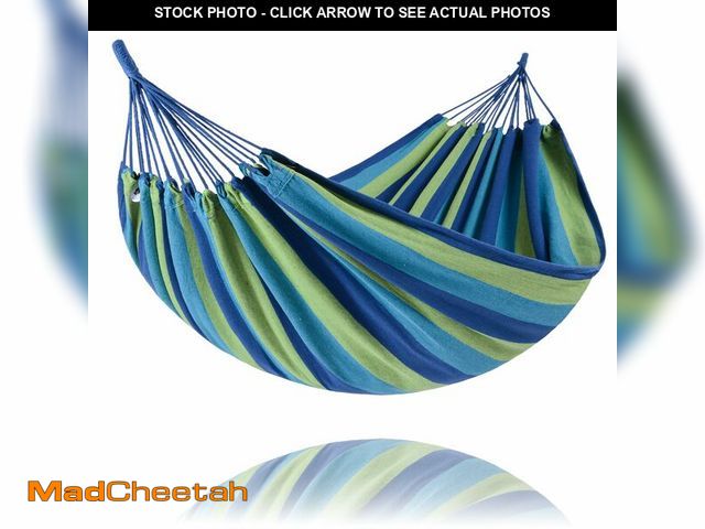 Lot 74-14385512 - SUNCREAT Hammocks Outdoor Camping Double Hammock, Hammock Replacement for Stand, Blue &amp; Green - ...