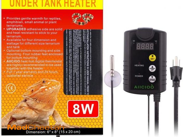 Lot 74-12303047 - Aiicioo Under Tank Heater Thermostat - Reptile Heating Pad with Temperature Control Reptile Heat Mat...