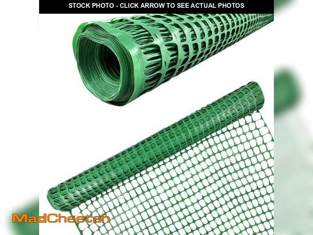Lot 74-12095831 - Ashman Plastic Mesh Fence, Construction Barrier Netting, Green, 4'x100' Feet, 1 Roll, Garden Fencing...