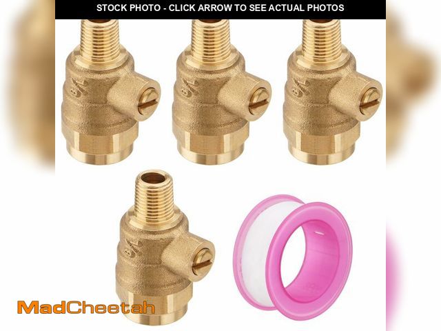 Lot 74-14272567 - SPARKWHIZ 4 PCS 1/8'' Male x 1/4'' Female Test Cock with PTFE Sealant Tape for Backflow Valves, Comp...