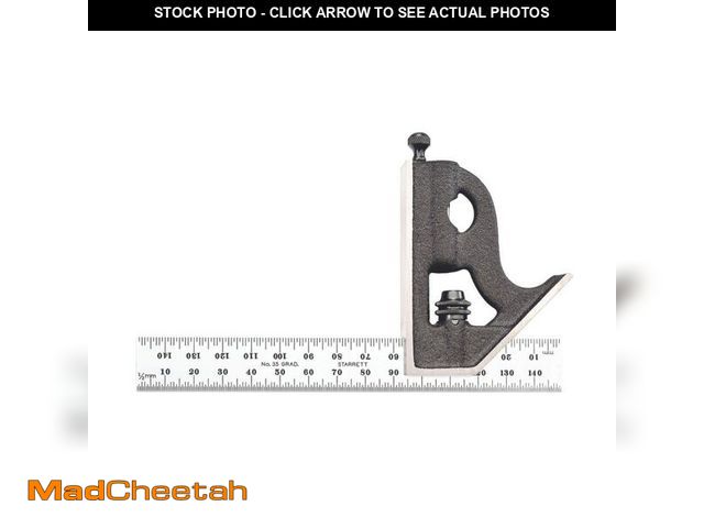 Lot 74-12717372 - Starrett Steel Combination Square with Square Head - 150mm Blade Length, Cast Iron Heads, Hardened S...