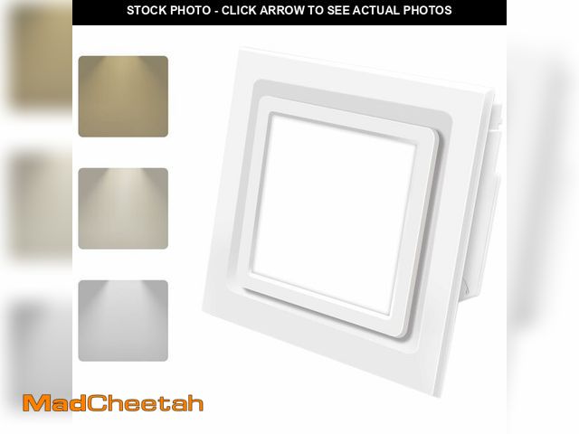 Lot 74-12704901 - POWERENG Bathroom Ventilation Fan with Light,With light color controller,12W Square LED 3000K/4500K/...