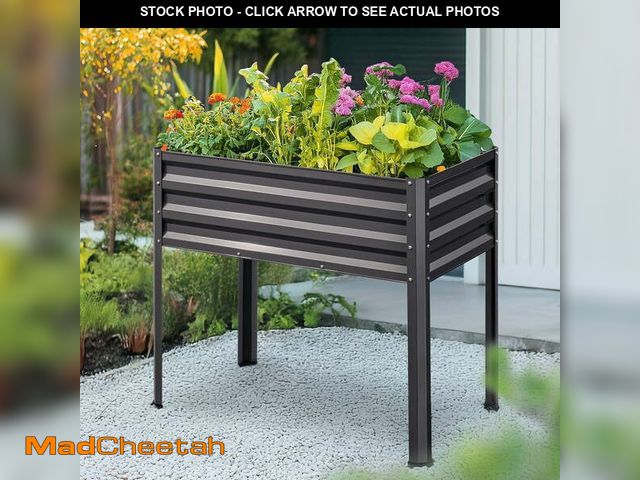 Lot 74-14261195 - KING BIRD Raised Garden Bed with Legs Galvanized Elevated Planter Box for Backyard, Patio, Balcony, ...
