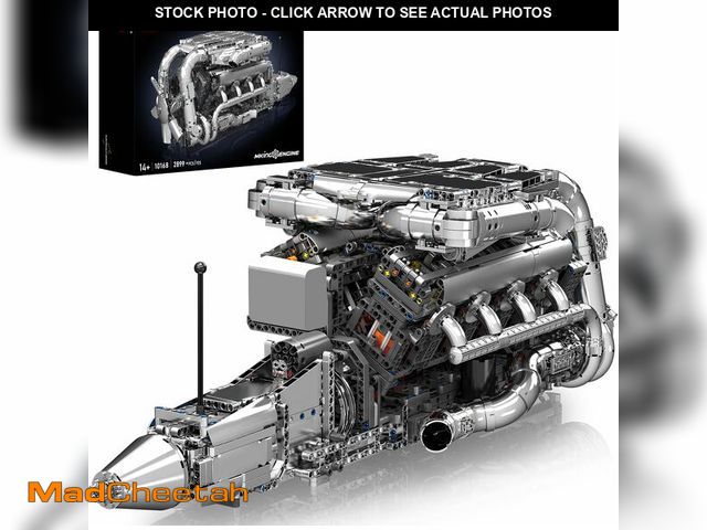 Lot 74-13765593 - Mould King V8 Twin Turbo Engine Model Kit That Works - 2899+ PCS Build Your Own Visible Model Engine...
