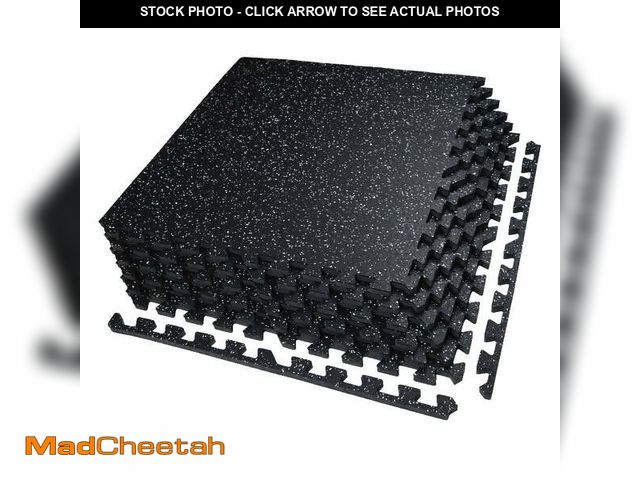 Lot 74-12836064 - AIRHOP Gym Floor Mats 0.56" Thick 24 Sq ft 6pcs Rubber Top High Density EVA Foam Home Gym Garage - U...