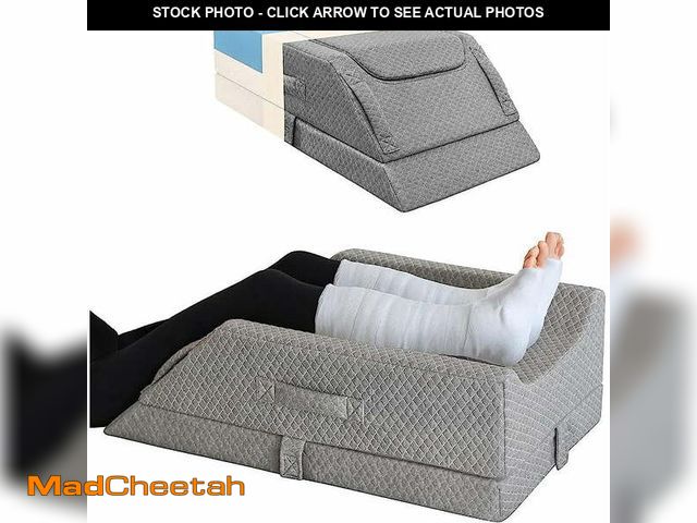 Lot 74-14607622 - KingPavonini Adjustable Leg Elevation Pillows for Swelling After Surgery, Cooling Memory Foam Leg We...