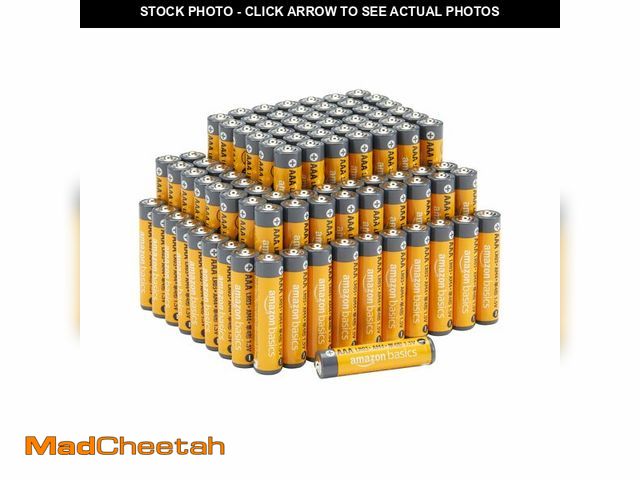 Lot 74-13712470 - Basics AAA Long-Lasting Alkaline Batteries, 100-Count, 1.5 Volt, 10-Year Shelf Life, Reliable for Mu...