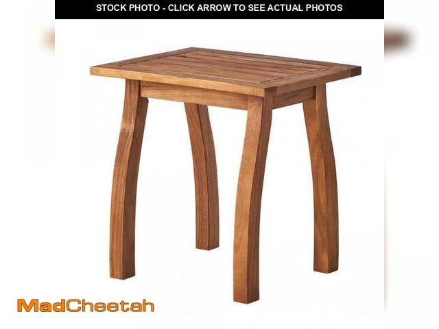 Lot 74-12518613 - Unbranded Selma Teak Square Wood Outdoor Side Accent Table. - UNUSED