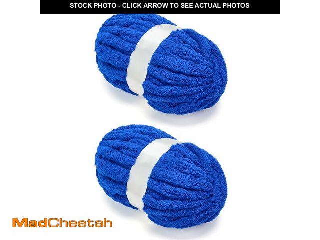 Lot 74-12711465 - EILYEE Navy Blue Chunky Chenille Yarn for Crocheting - Durable Soft Yarn,Thick Yarn for Blanket,Scar...